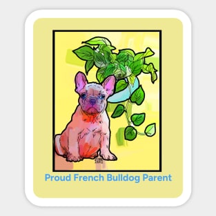 French Bulldog and Pathos Plant T-Shirt Sticker